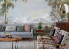 Alpine Pasture, Vintage Horse & Castle Wallpaper Mural
