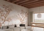 Dawnlure, Chinoiserie Sepia Bloom Wallpaper Mural