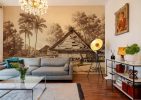 Explorer, Vintage Tropical Village Wallpaper Mural