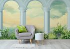 Lunaria Court, Classical Architectural Colonnade Wallpaper Mural