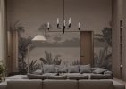 Neru, Grayscale Tropical Serenity Wallpaper Mural