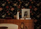 Obsidian Grove, Floral Fantasy with Songbirds Wallpaper Mural