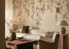Ophelia, Soft Blush Pink Hanging Garden Birds Wallpaper Mural