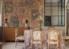 Patchwork Rosewood, Antique Floral Collage Wallpaper Mural