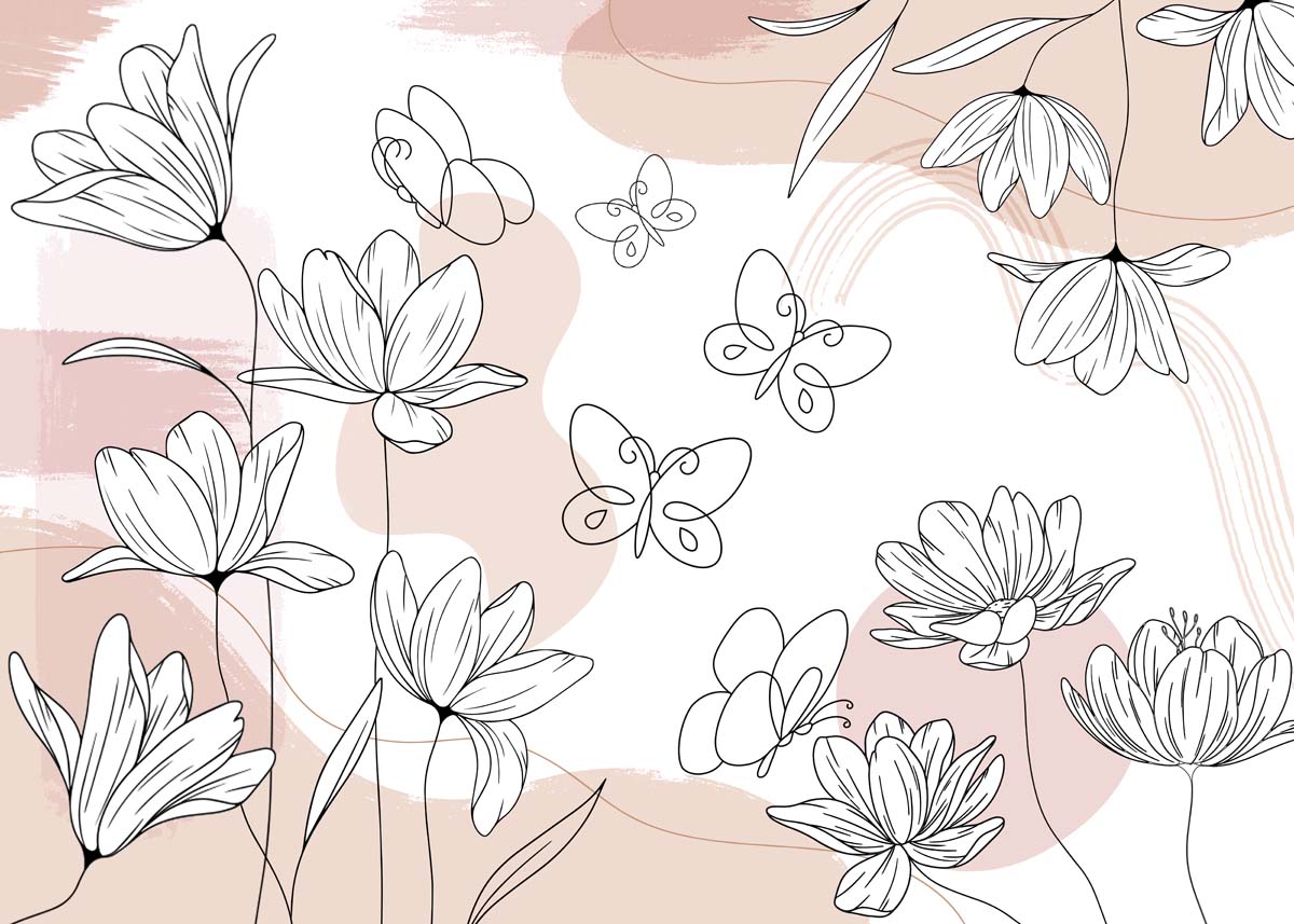 Roselune, Soft Fluttering Bloom Wallpaper Mural