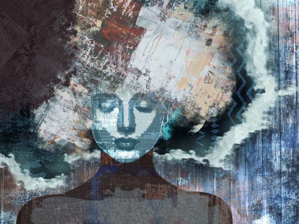 Serapha, Midnight Mist Abstract Muse Mural