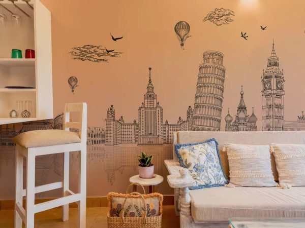Aurelia, Warm Beige Global Landmarks Wallpaper Mural
