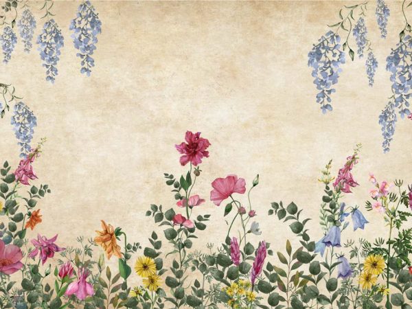 Tropicana, Dark Cream Floral Tropics Wallpaper Mural