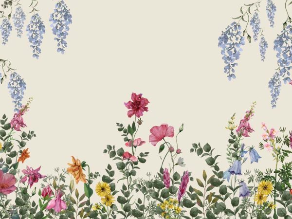 Tropicana, Light Cream Floral Tropics Wallpaper Mural