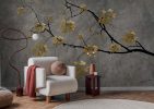 Verde, Minimalist Nature Charm with Gold Leaf Accents Wallpaper Mural