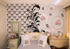 Vienna, Baroque Bloom Fusion with Monochrome Modernity Wallpaper Mural