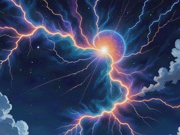 Zenthra, Cosmic Thunder Realm Wallpaper