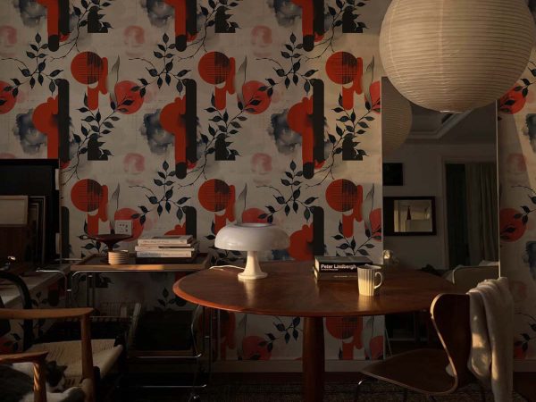 Inkora, Bold Japanese Botanicals Dance Wallpaper